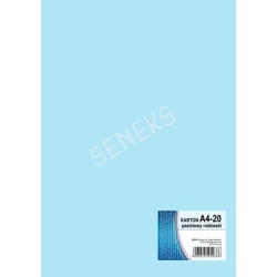 Krāsains kartons Kreska A4, 170g/m², 20 loksnes, blāvi zils