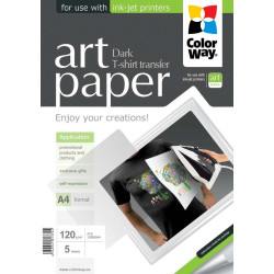 Fotopapīrs ColorWay ART A4, 120g/m², 5 loksnes, attēlu pārnešanai uz tumša auduma
