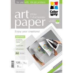 Fotopapīrs ColorWay ART A4, 120g/m², 5 loksnes, attēlu pārnešanai uz gaiša auduma