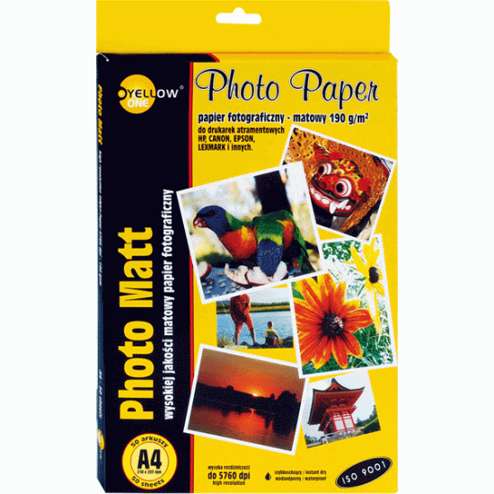 *Fotopapīrs YELLOW A4, matēts (50) 190g