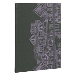 *Rūtiņu piezīmju klade ar gumiju Textile 100x150mm, 144 lapas, pelēka