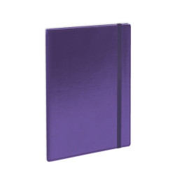 *Rūtiņu piezīmju klade ar gumiju Flex 100x150mm, 144 lapas, violeta
