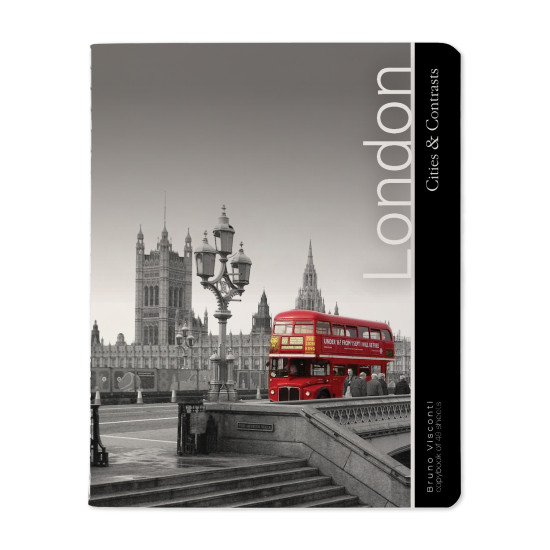 *Rūtiņu klade Bruno Visconti City London A5, 48 lapas, mīkstos vākos