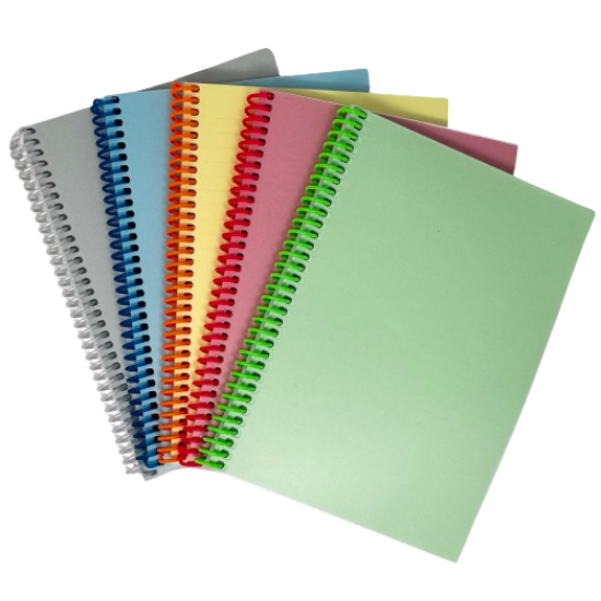 Līniju klade ar spirāli College A5, 80 lapas, plastikāta vākos , asorti
