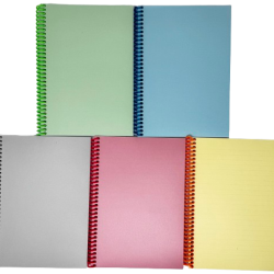 Līniju klade ar spirāli College A5, 80 lapas, plastikāta vākos , asorti
