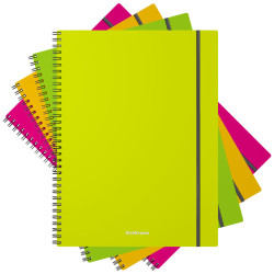 #Klade ar spirāli un gumiju NEON, rūtiņu, A4/80