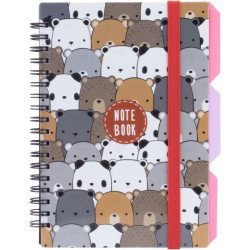 *Rūtiņu klade ar spirāli Optima B6, 100 lapas,  plastikāta vakos, Panda