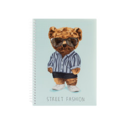 *Rūtiņu klade ar spirāli Optima Pets Fashion A5, 80 lapas, plastikāta vākos, Bear