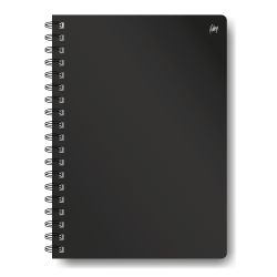 Rūtiņu klade ar spirāli College A5+, Soft-Touch vāks, 60 lapas, melna