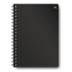 Rūtiņu klade ar spirāli College A5+, Soft-Touch vāks, 60 lapas, melna