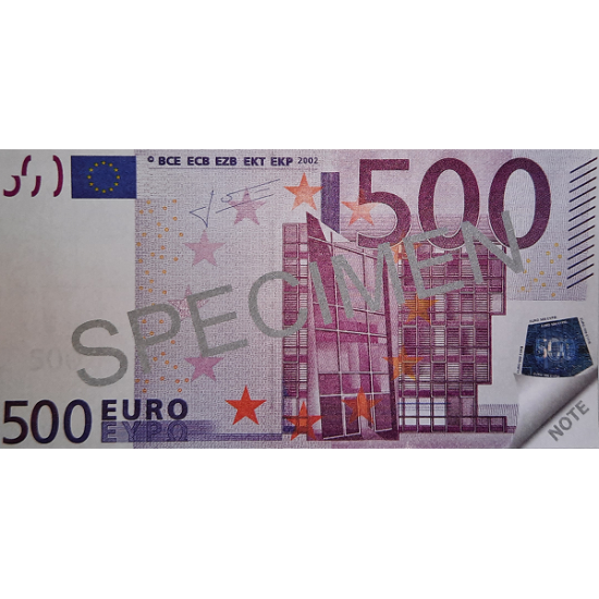Līmēts bloknots 500 EURO, 70lpp, rūt,