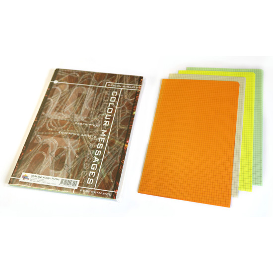Krāsains rūtiņu papīrs ABC Jums A4 120g/m², 80 loksnes, 5 krāsas