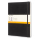 Piezīmju grāmata Moleskine Classic 19x25cm, līniju, cietos vākos, melna