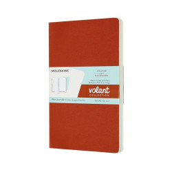 Piezīmju grāmatas Moleskine Volant 13x21cm, 96 baltas lapas, 2gab/iep., mīkstos vākos, oranžs un zils