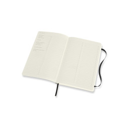 Piezīmju grāmata ar gumiju Moleskine Pro 13x21cm, līniju, mīkstos vākos, melna