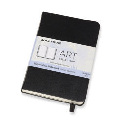 Akvareļu albums Moleskine Watercolour Notebook 9x14cm, 200g/m², 60 loksnes, cietos vākos, melns