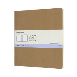Skiču grāmata Moleskine 19x19cm, 88 baltas lapas, mīkstos vākos, brūna