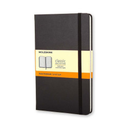 Piezīmju grāmata ar gumiju Moleskine Classic 9x14cm, 192 lapas, līniju, cietos vākos, melns