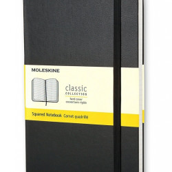 Piezīmju grāmata ar gumiju Moleskine Classic 9x14cm, 192 lapas, rūtiņu, cietos vākos, melna