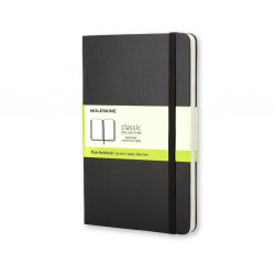 Piezīmju grāmata Moleskine Classic 9x14cm, 192 baltas lapas, cietos vākos, melna