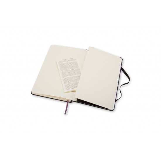 Piezīmju grāmata ar gumiju Moleskine Classic 13x21cm, 240 lapas, līniju, cietos vākos, melna