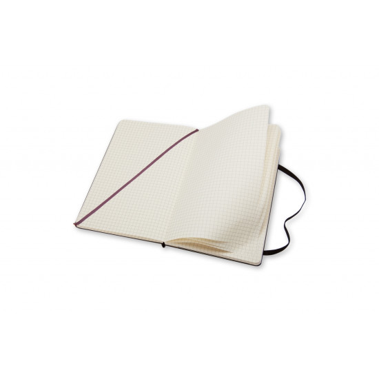 Piezīmju grāmata ar gumiju Moleskine Classic 13x21cm, 240 lapas, rūtiņu, cietos vākos, melna