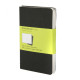 Piezīmju grāmatas Moleskine Cahier 9x14cm, baltas lapas, mīkstos vākos, 3gab/iep., melni