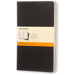 Piezīmju grāmatas Moleskine Cahier 13x21cm, līniju, mīkstos vākos, 3gab/iep., melnas