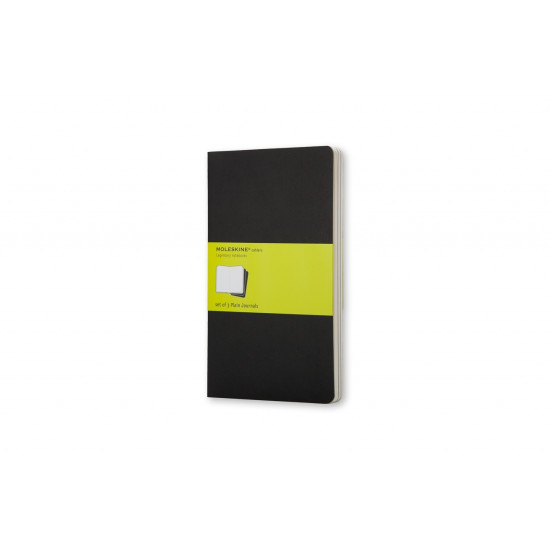 Piezīmju grāmatas Moleskine Cahier 13x21cm, 80 baltas lapas, mīkstos vākos, 3gab/iep., melnas