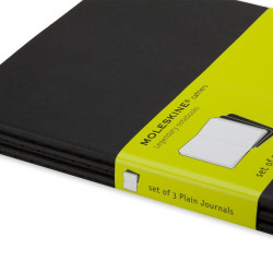 Piezīmju grāmatas Moleskine Cahier 13x21cm, 80 baltas lapas, mīkstos vākos, 3gab/iep., melnas