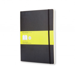 Piezīmju grāmata ar gumiju Moleskine Classic 19x25cm, 192 baltas lapas, mīkstos vākos, melna