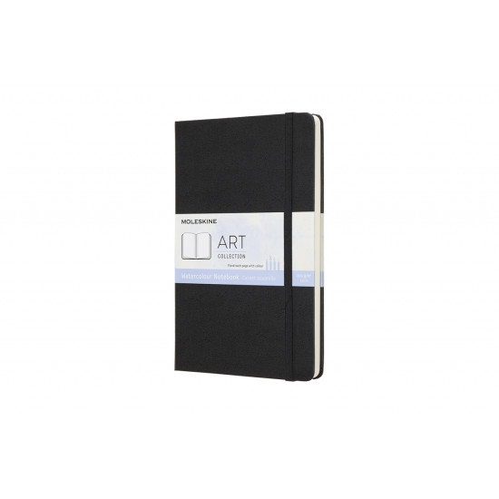 Skiču grāmata Moleskine A5, 13x21cm, 200g/m², akvareļu, cietos vākos, melna