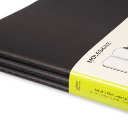 Piezīmju grāmata Moleskine Cahier 21x30cm, baltās lapas, mīkstie vāki, 3gab., melns