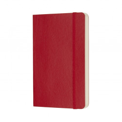 Piezīmju grāmata ar gumiju Moleskine Classic 9x14cm, 192 baltas lapas, mīkstie vākos, sarkans