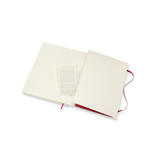 Piezīmju grāmata ar gumiju Moleskine Classic 19x25cm, 192 lapas, līniju, mīkstos vākos, sarkans
