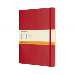 Piezīmju grāmata Moleskine Classic 19x25cm, baltās lapas, mīkstie vāki, sarkans