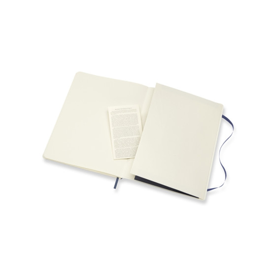 Piezīmju grāmata Moleskine Classic 19х25cm, baltās lapas, mīkstie vāki, zils