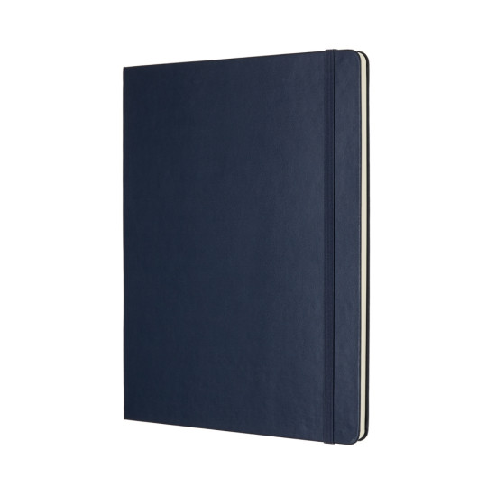 Piezīmju grāmata Moleskine Classic 19x25cm, baltās lapas, cietie vāki, zils