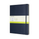 Piezīmju grāmata Moleskine Classic 19x25cm, baltās lapas, cietie vāki, zils