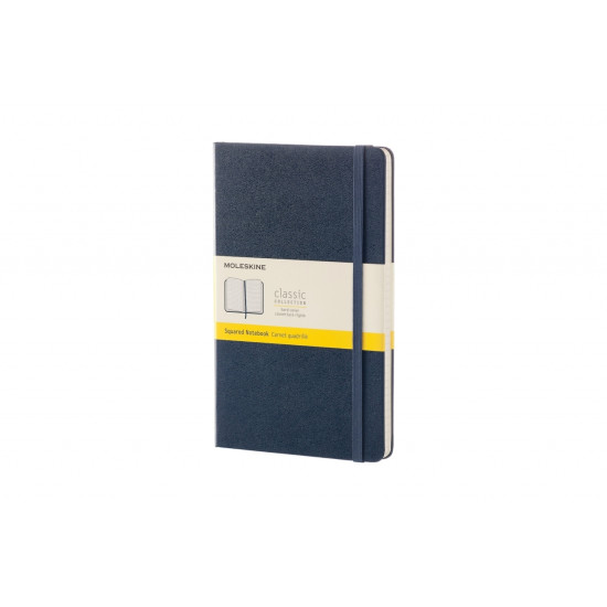 Piezīmju grāmata Moleskine Classic 13x21cm, rūtiņu, cietie vāki, zils