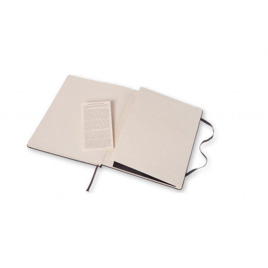 Piezīmju grāmata Moleskine Classic 19x25cm, rūtiņu, cietie vāki, melns