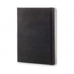 Piezīmju grāmata Moleskine Classic 19x25cm, rūtiņu, cietie vāki, melns