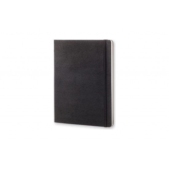 Piezīmju grāmata Moleskine Classic 19x25cm, rūtiņu, cietie vāki, melns