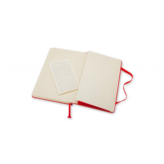 Piezīmju grāmata Moleskine Classic 13x21cm, līniju, cietie vāki, sarkans