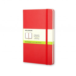 Piezīmju grāmata Moleskine Classic 13x21cm, baltās lapas, cietie vāki, sarkans