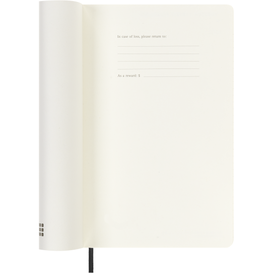 Kalendārs-piezīmju grāmata Moleskine 2025/26, 13x21cm, nedēļa, mīksti vāki, melna