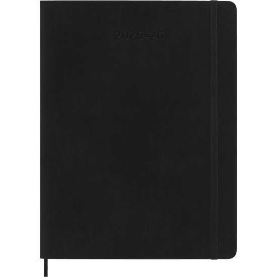 Kalendārs-piezīmju grāmata Moleskine 2025/26, 19x25cm, nedēļa, mīksti vāki, melna