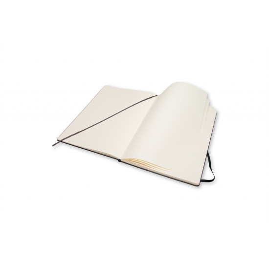 Skiču grāmata Moleskine A4, cietie vāki, baltas lapas, melna