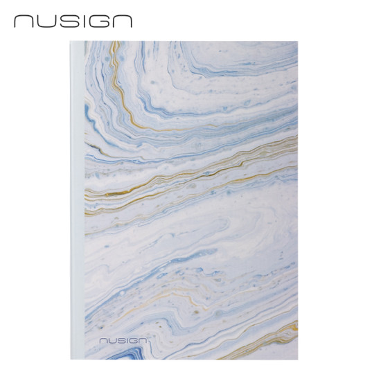 Punktu-līniju piezīmju klade Deli Nusign Natural Fluids A5, 80 lapas, PU vāki, marmora zils