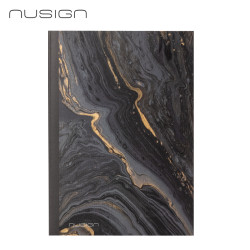 Punktu-līniju piezīmju klade Deli Nusign Natural Fluids A5, 80 lapas, PU vāki, marmora melns